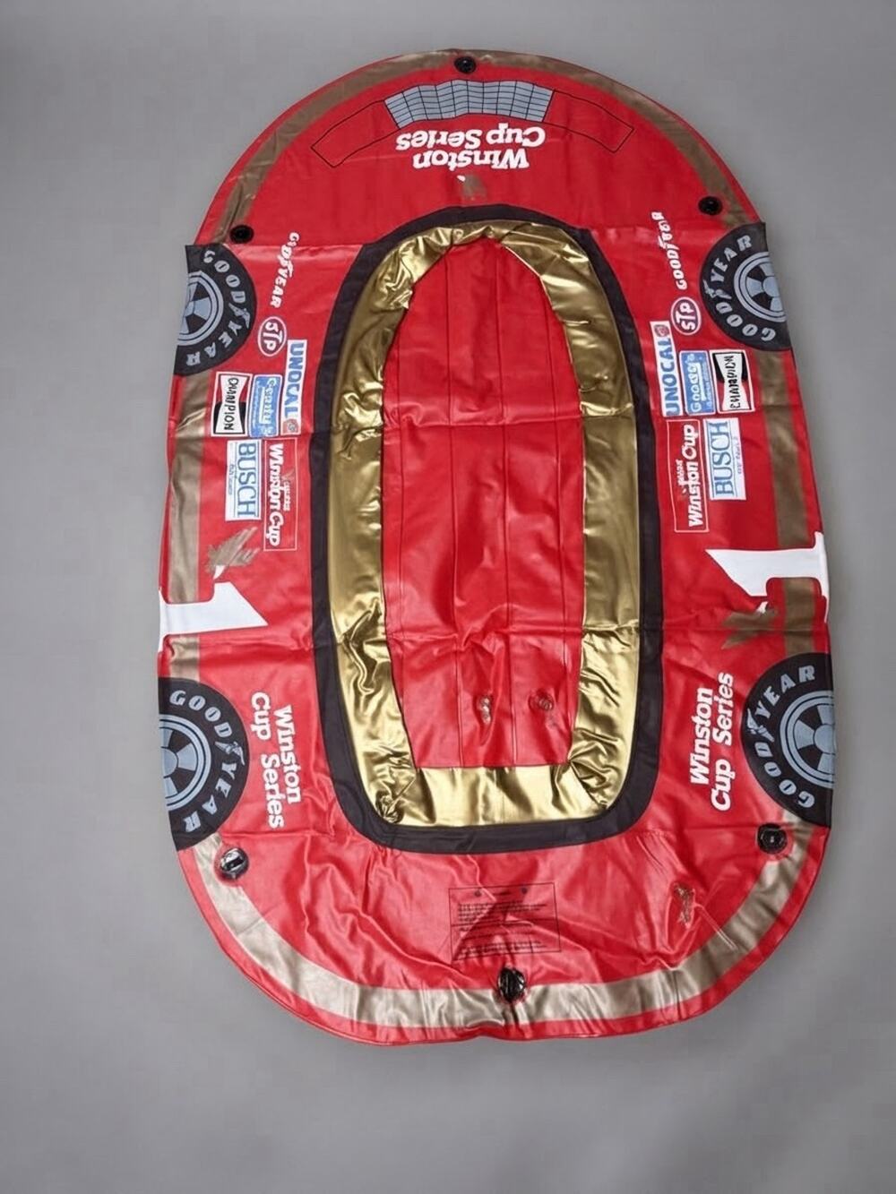 Vintage NASCAR Winston Cup Series Inflatable Raat Pool Float Boat Red Good Year